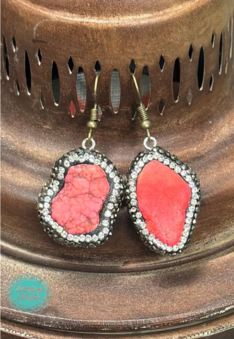 Round Rock Earring - Crimson