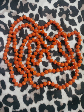 Orange 60 Inch Bead Necklace