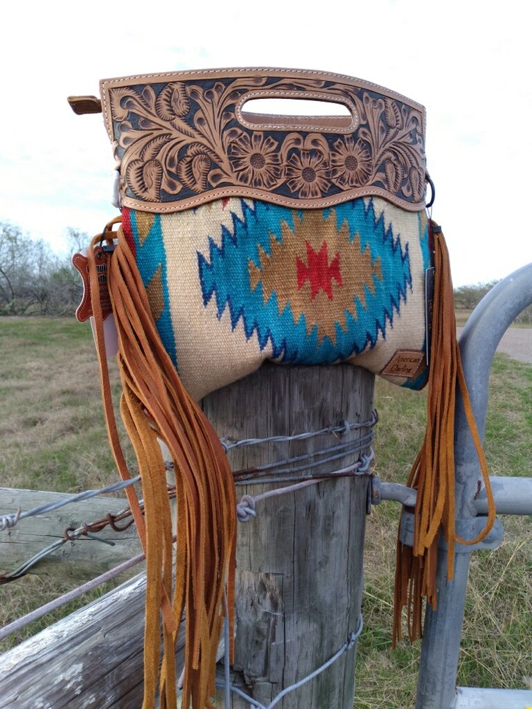 Hand Tooled Aztec Saddle Blanket Clutch Ivy Boutique Clothing