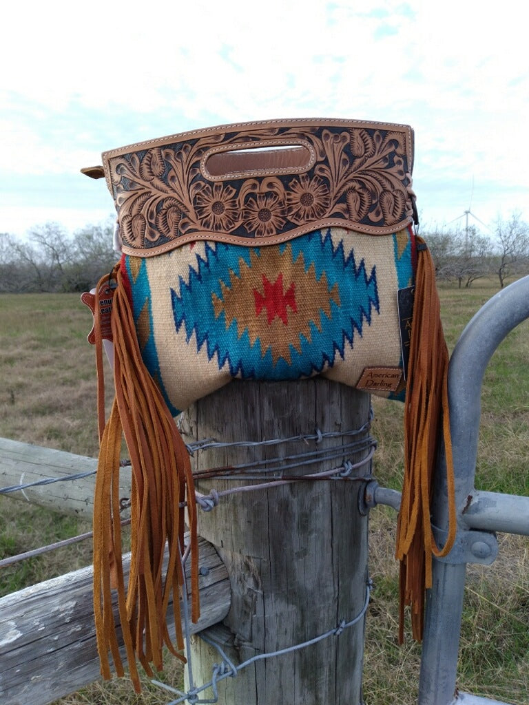 Hand Tooled Aztec Saddle Blanket Clutch Ivy Boutique Clothing