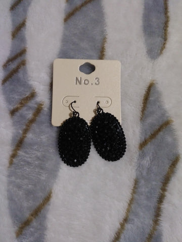 Medium Sized Inspired Black On Black Earrings