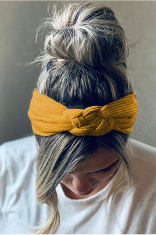 Yellow Braided Wide Headband