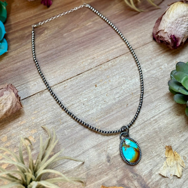 FREE Sterling Silver Pearl Necklace + MJ Oval Turquoise Pendant