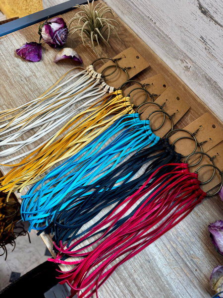 11 options Deer Skin Leather Hoop Earrings – 11"