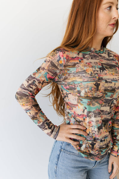 PINK WESTERN COLLAGE MESH