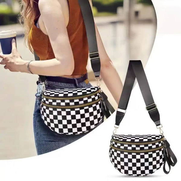 CROSSBODY ZIPPER REMOVAL STRAP SLING BUM BAG: Brown