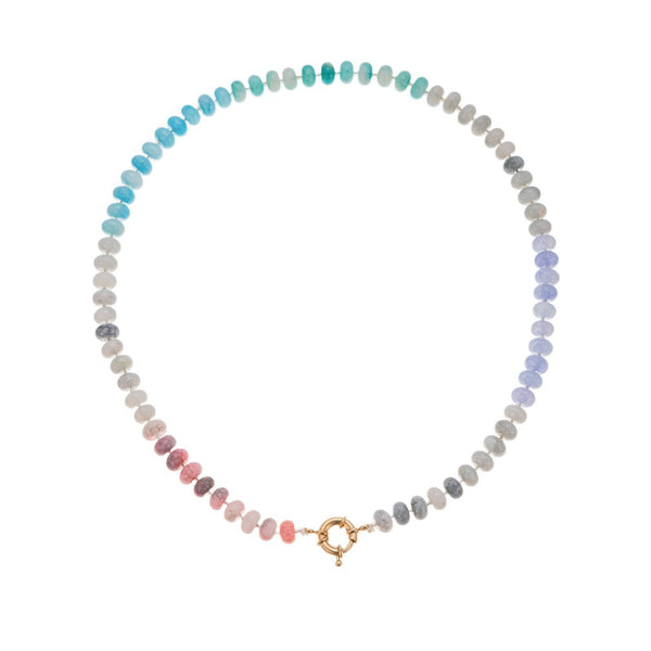 Natural Stone Semi-Precious Glass Mixed Necklace: D