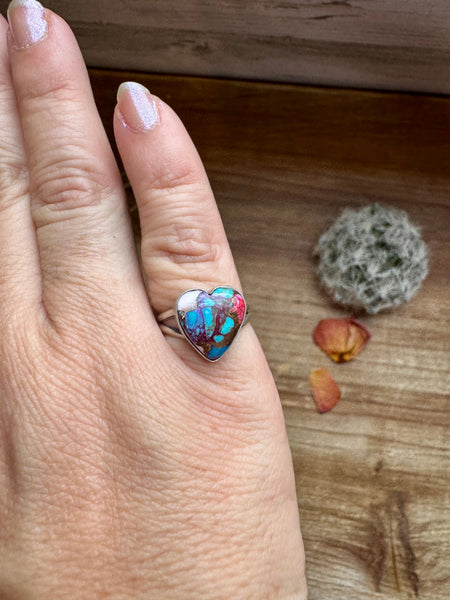 Heart Ring - Size 6 -Dahlia ring and sterling silver II