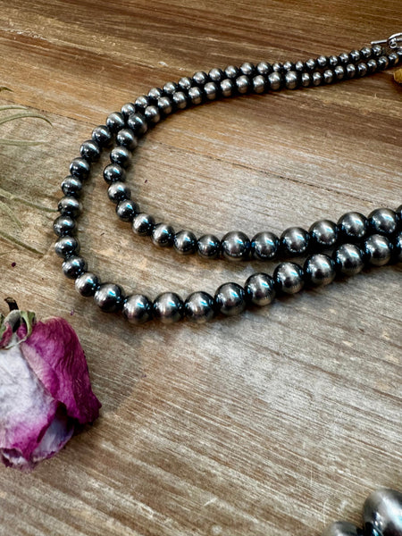 NFR Collection Necklace – Graduated Sterling Silver Pearls 6mm to 16mm – 45"
