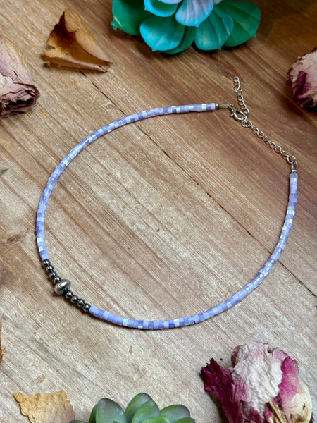 Purple Shell Necklace –  15"