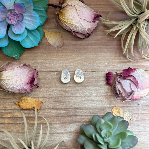 46 - Sterling Silver Golden Hill Turquoise Stud Earrings by Jason Ogg