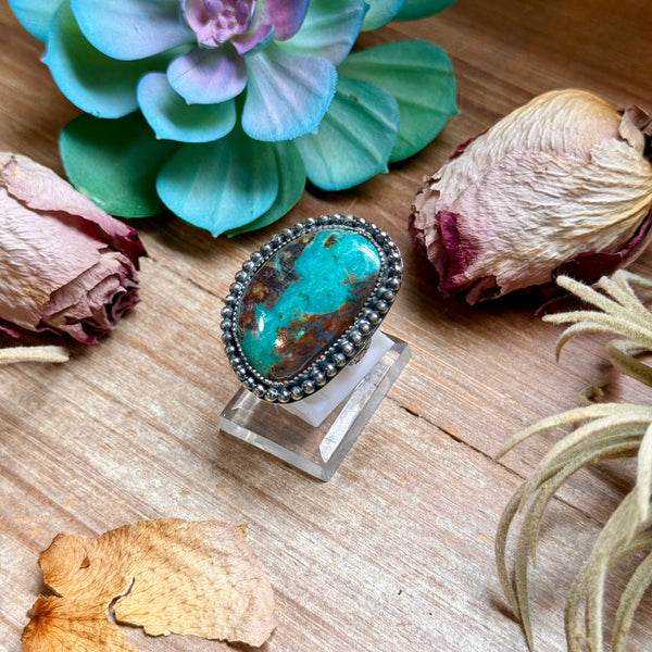 MJ Freeform Turquoise Ring – Sterling Silver