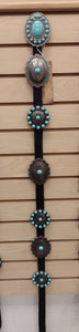 Leather Concho Belt - Black