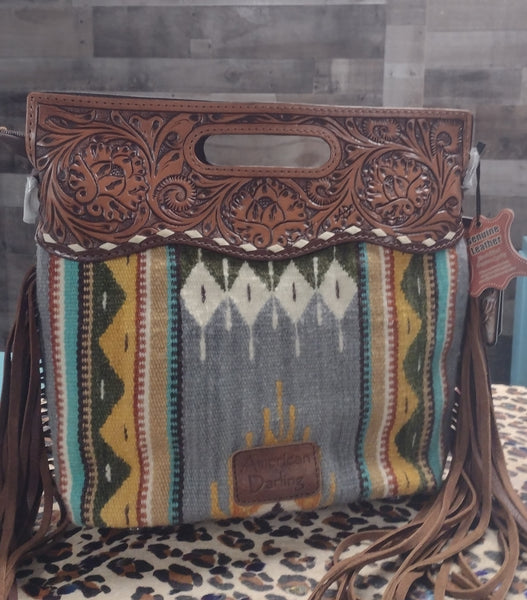 Gray Saddle Blanket Clutch