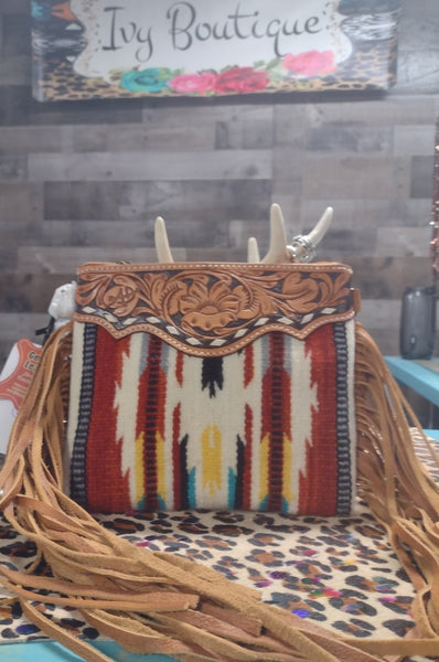 Burnt Orange Saddle Blanket Crossbody