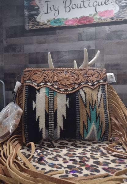 Taupe Saddle Blanket Crossbody