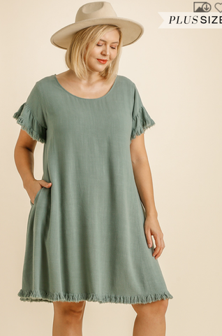 Lagoon Linen Dress - Plus Size