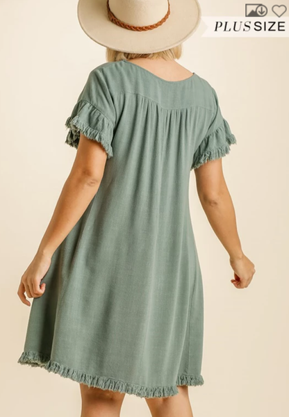 Lagoon Linen Dress - Plus Size