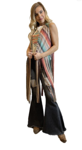 Serape Faux Suede Vest