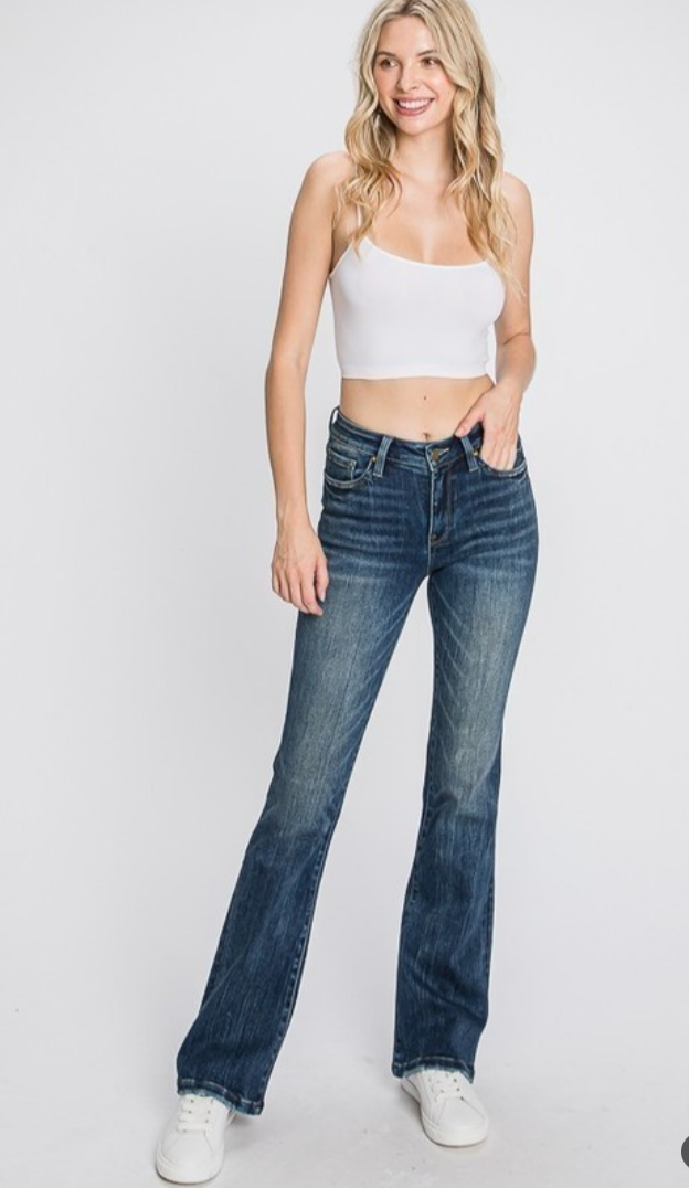 Mid-Rise Stretch Classic Bootcut Jeans
