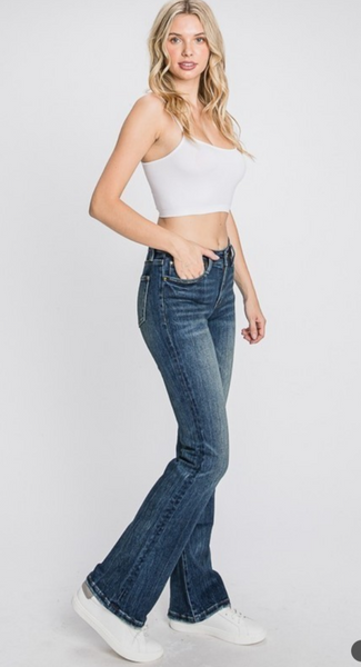 Mid-Rise Stretch Classic Bootcut Jeans