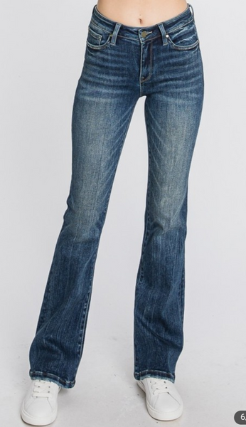 Mid-Rise Stretch Classic Bootcut Jeans