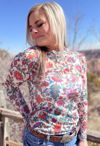 Buy Myself Flowers Mesh Top