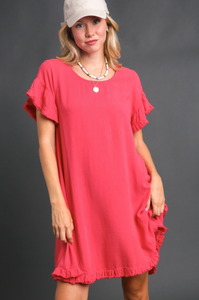 Fuchsia Linen Dress