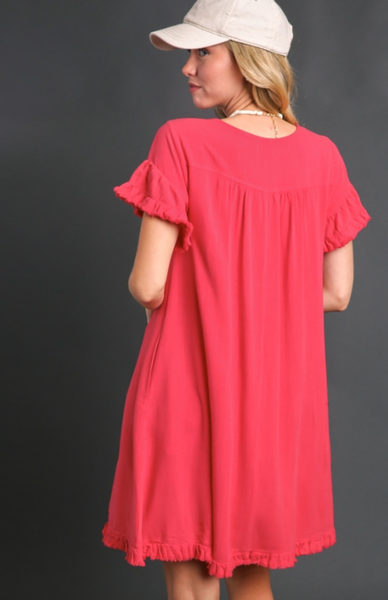 Fuchsia Linen Dress