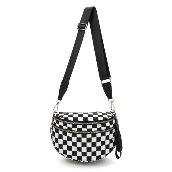 CROSSBODY ZIPPER REMOVAL STRAP SLING BUM BAG: Brown