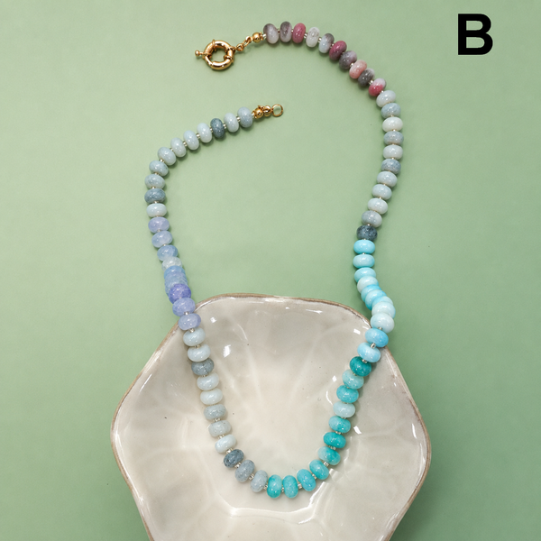 Natural Stone Semi-Precious Glass Mixed Necklace: C