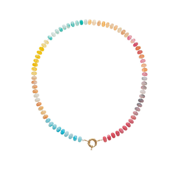Natural Stone Semi-Precious Glass Mixed Necklace: A