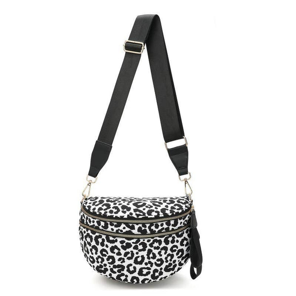 CROSSBODY ZIPPER REMOVAL STRAP SLING BUM BAG: Brown