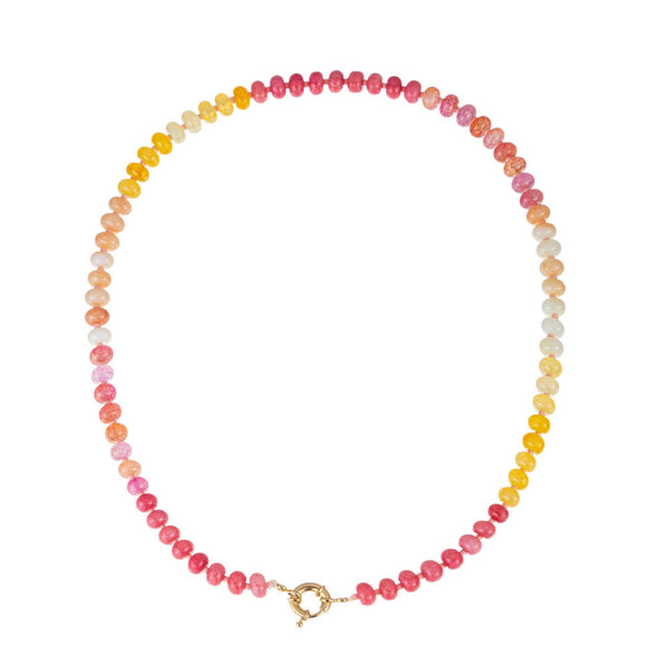 Natural Stone Semi-Precious Glass Mixed Necklace: E