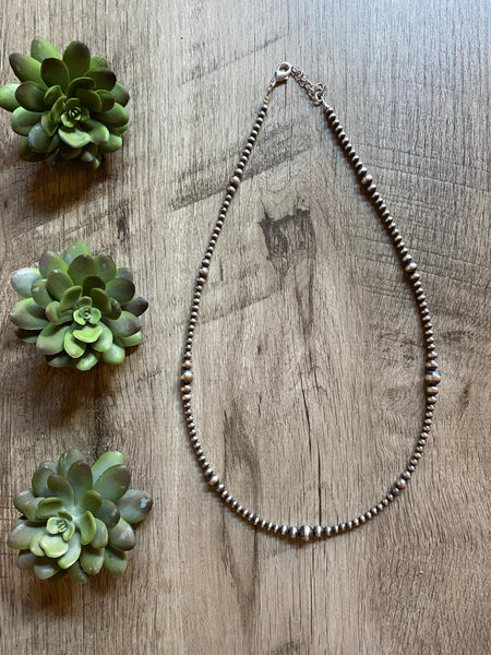 Sterling Silver Graduated Pearl Necklace – 22"