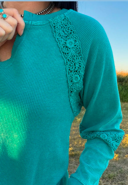 Cowgirl Chic Top - Turquoise