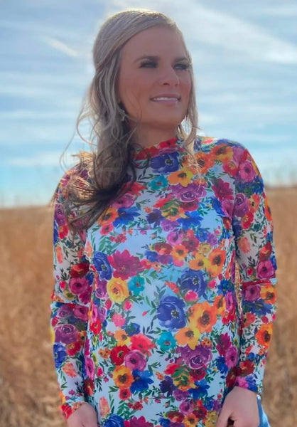 Country Kitchen Bloom Mesh Top
