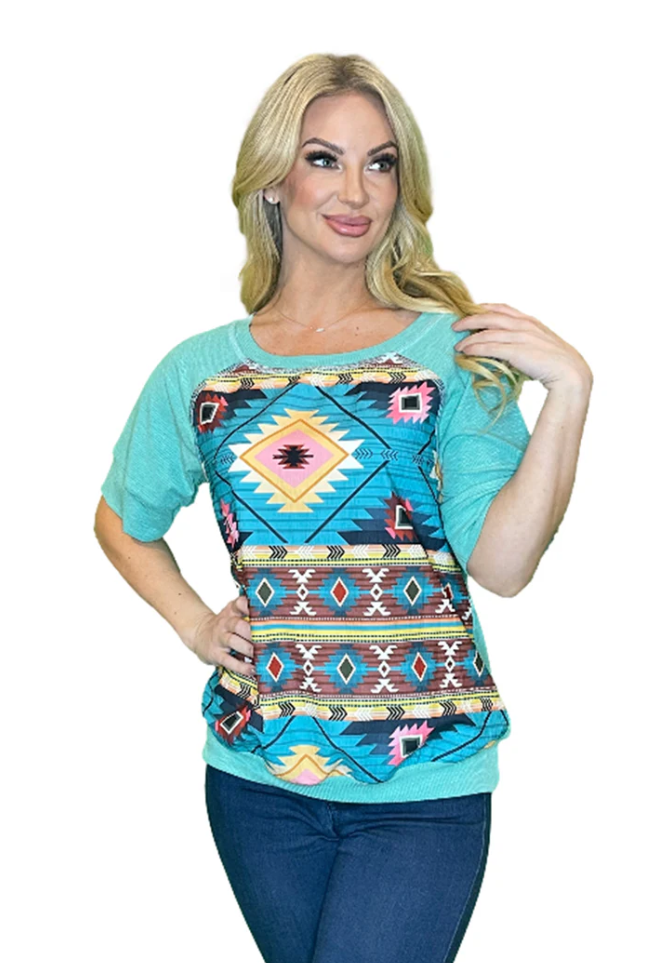 Southwest Aztec Print Top