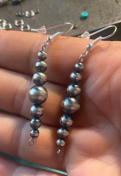 All Sterling Silver Pearls earrings dangle simple