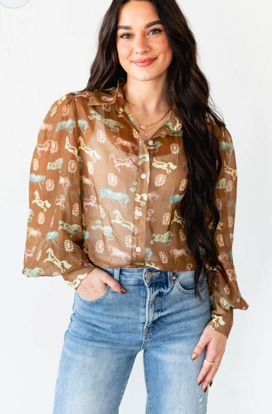 HORSE CONCHO BLOUSE