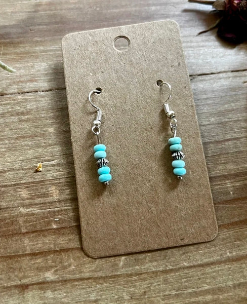 Mini Turquoise magnesite dangle earrings