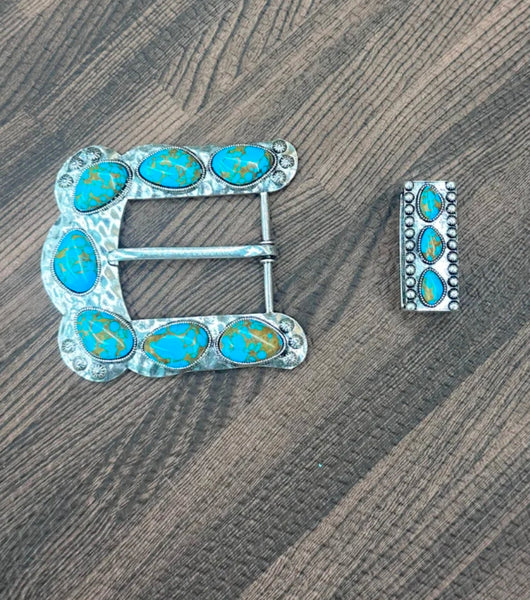 Buckle Up Belt Buckle Turquoise