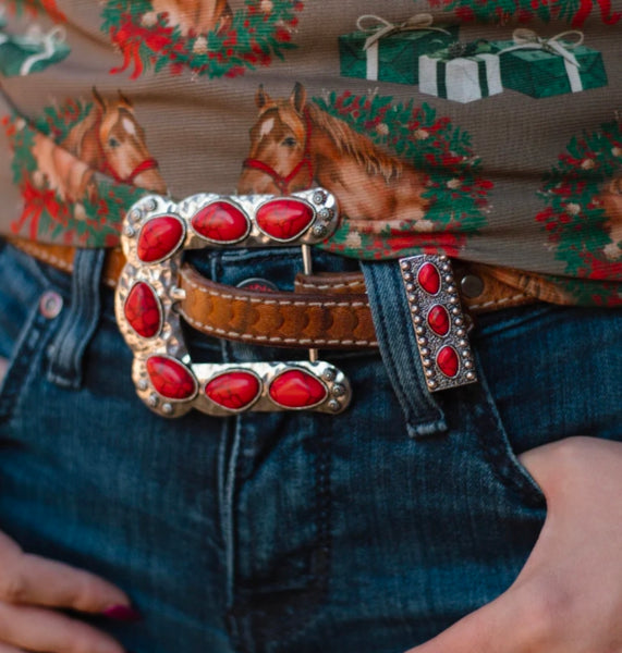 Buckle Up Belt Buckle Red