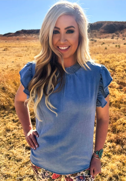 Babydoll Top Denim - Light Wash