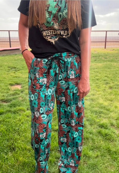 Tattoos in Turquoise Pants