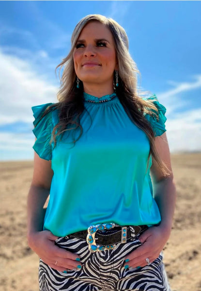 Babydoll Top Turquoise