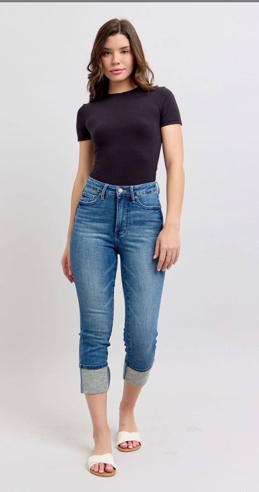 JB High Waist  Tummy Control Cuff Capri