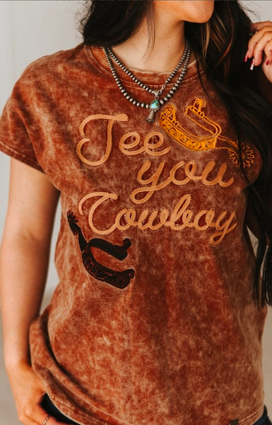 See You Cowboy Wash Patch Embroidered Shirt