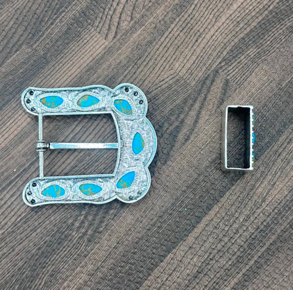 Buckle Up Belt Buckle Turquoise