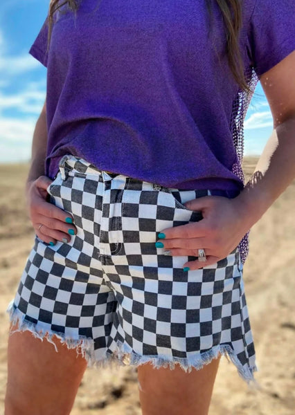 Kreek Denim Shorts - Check